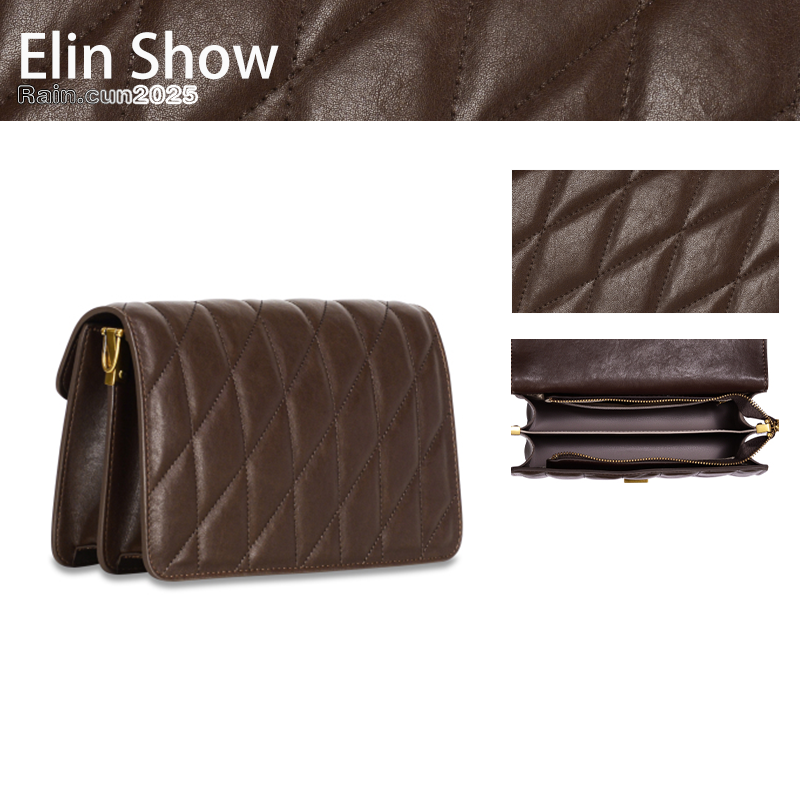 【ElinShow】2025年秋冬新款女包时尚设计单肩包GQ-8987-咖啡