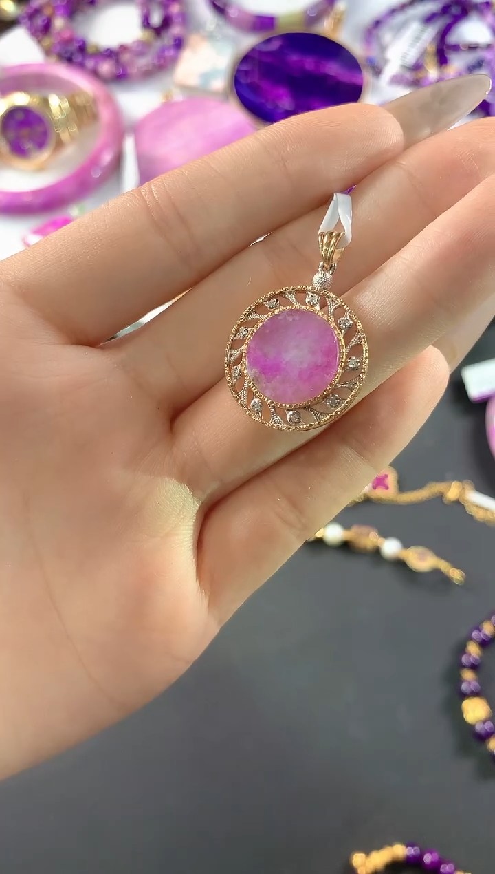 18K金镶嵌苏纪石（舒俱来）.吊坠