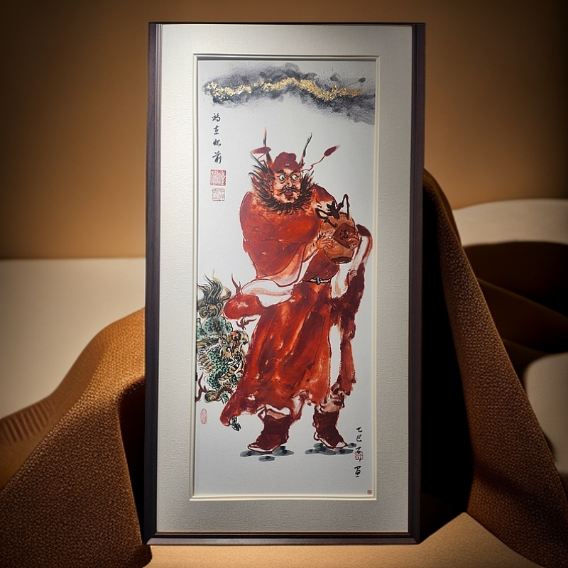 《福在眼前》钟馗朱砂画办公室/客厅/书房/餐厅挂画