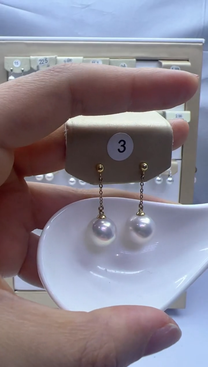 【闪购商品】淡水珍珠耳饰银S925镶嵌3