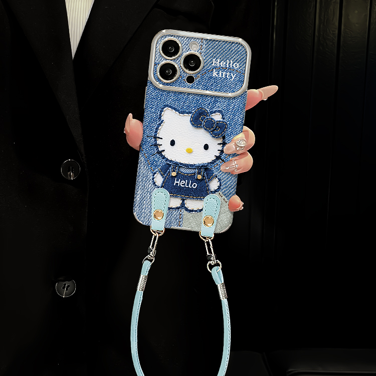 牛仔kt适用苹果17华为vivo/oppo小米iPhone16pro大视窗贴皮手机壳