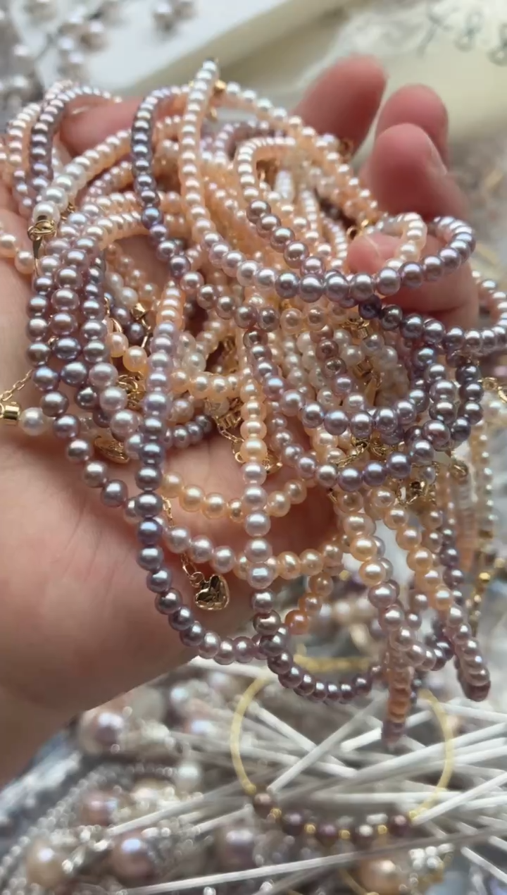 未镶嵌手链淡水珍珠多样性发其一，非无暇