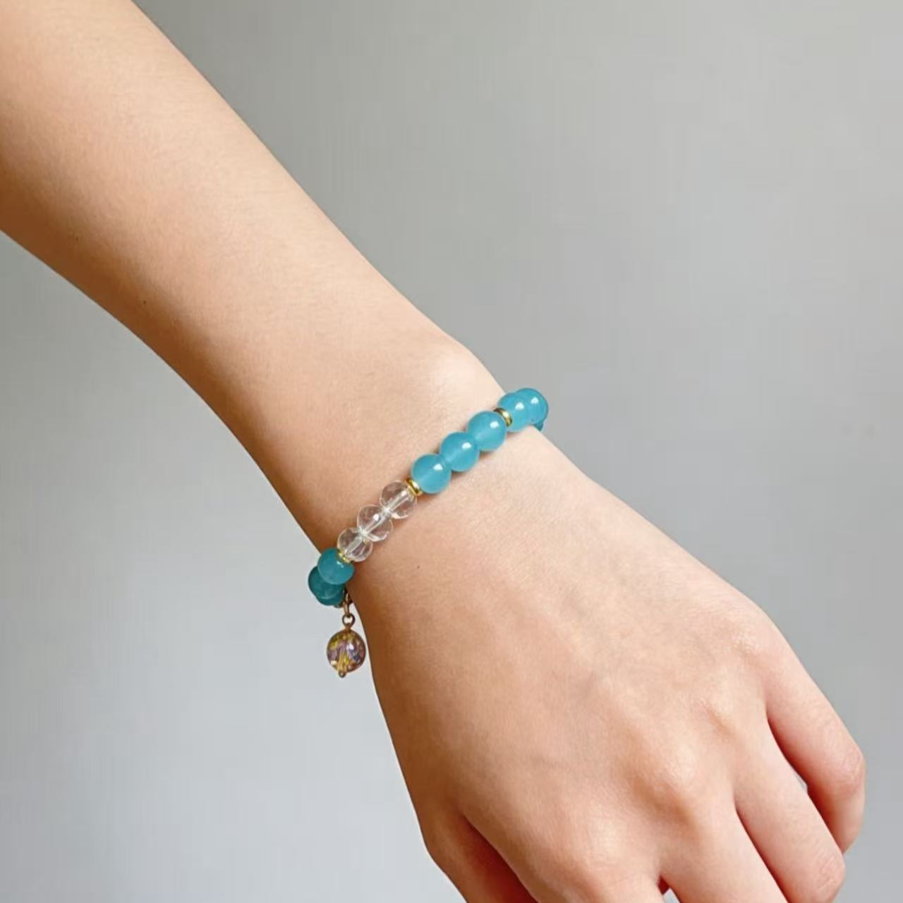 S1763-天蓝色琉璃-精美手串