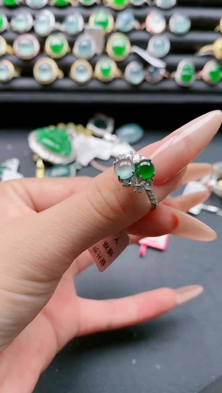 【闪购商品】翡翠戒指银S925镶嵌1111111