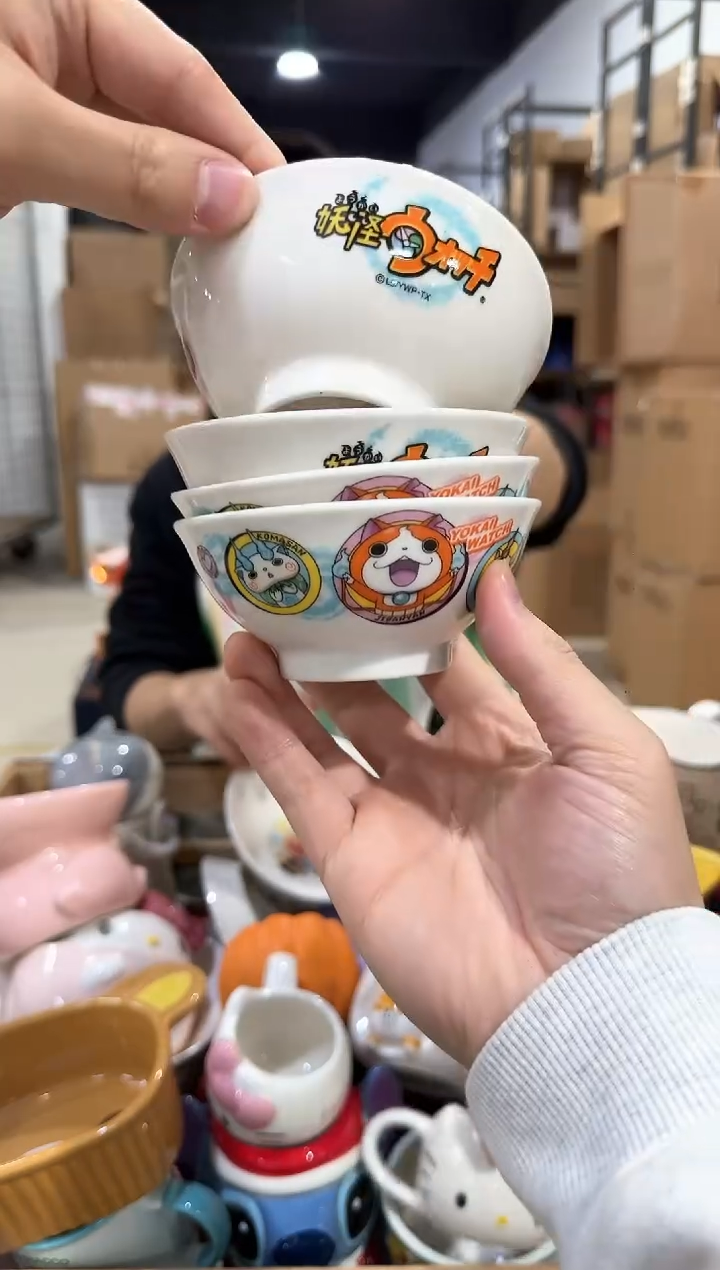瓷片妖怪手表碗4件套