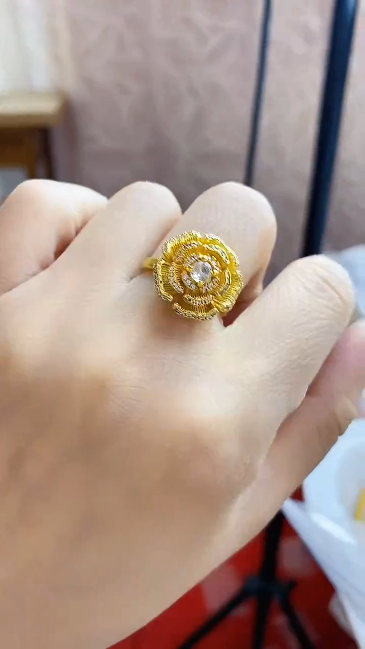 合金无002旋转花戒指