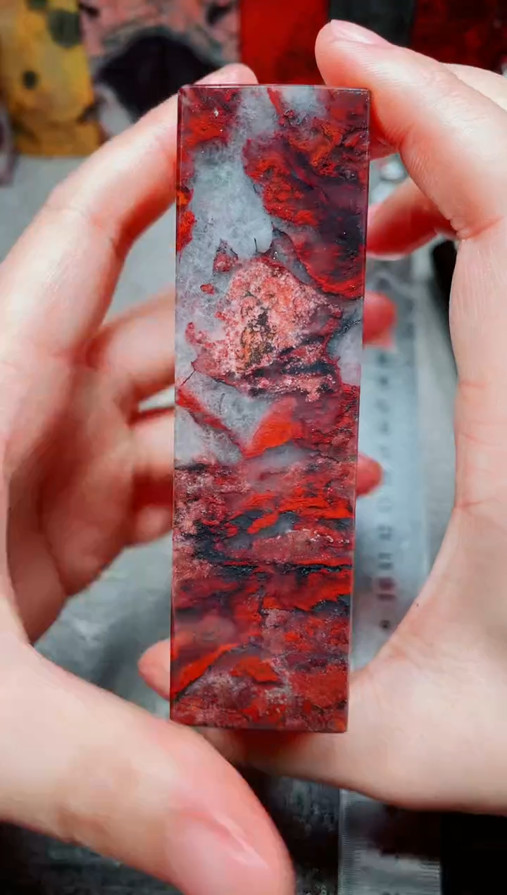 桂林鸡血玉素章3.0左右18