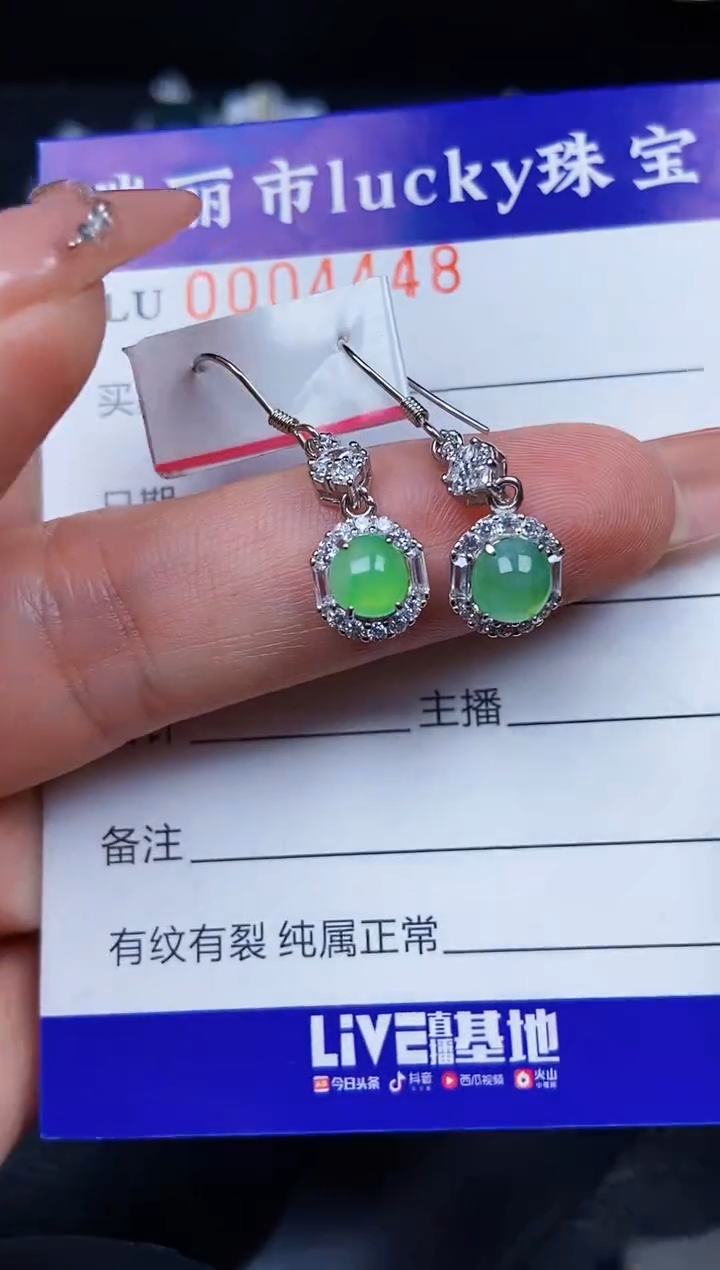 翡翠银S925镶嵌颈饰4448