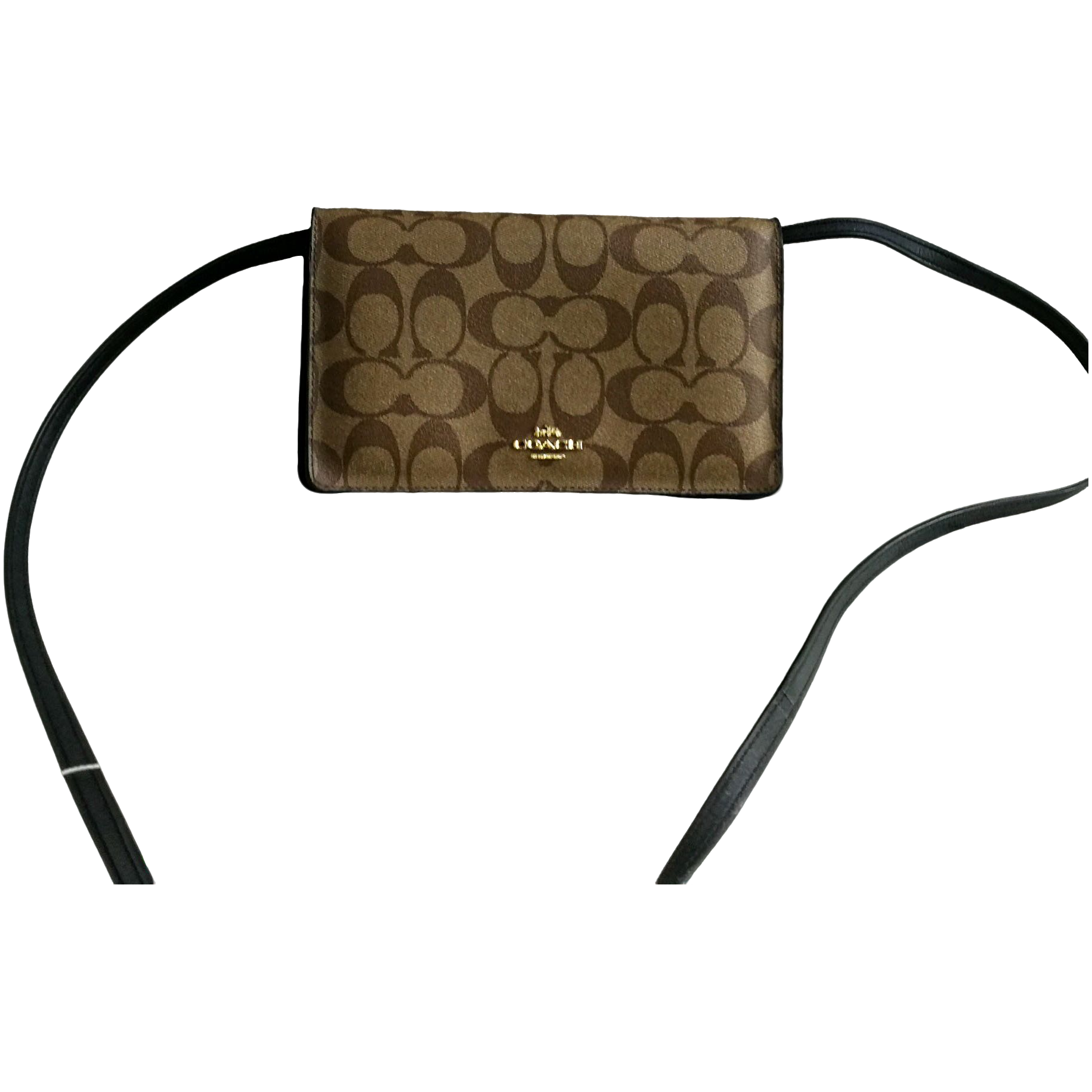 95新  Coach 棕老花钱包 061018