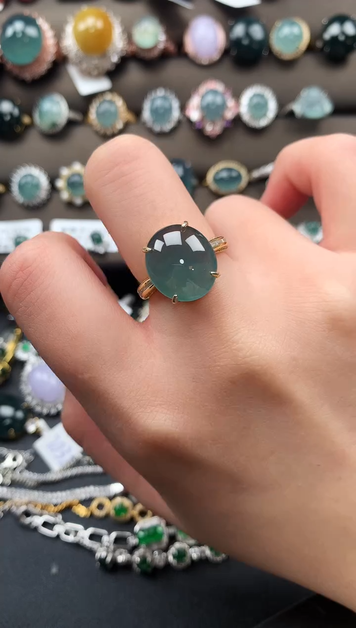 【闪购商品】翡翠戒指银S925镶嵌5214141