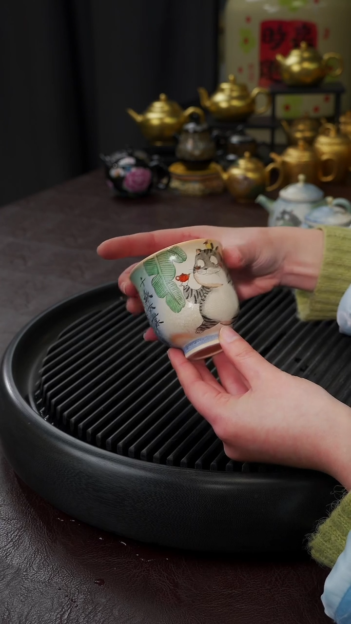 【闪购商品】杯【宜景窑柴烧手绘猫猫】杯子26