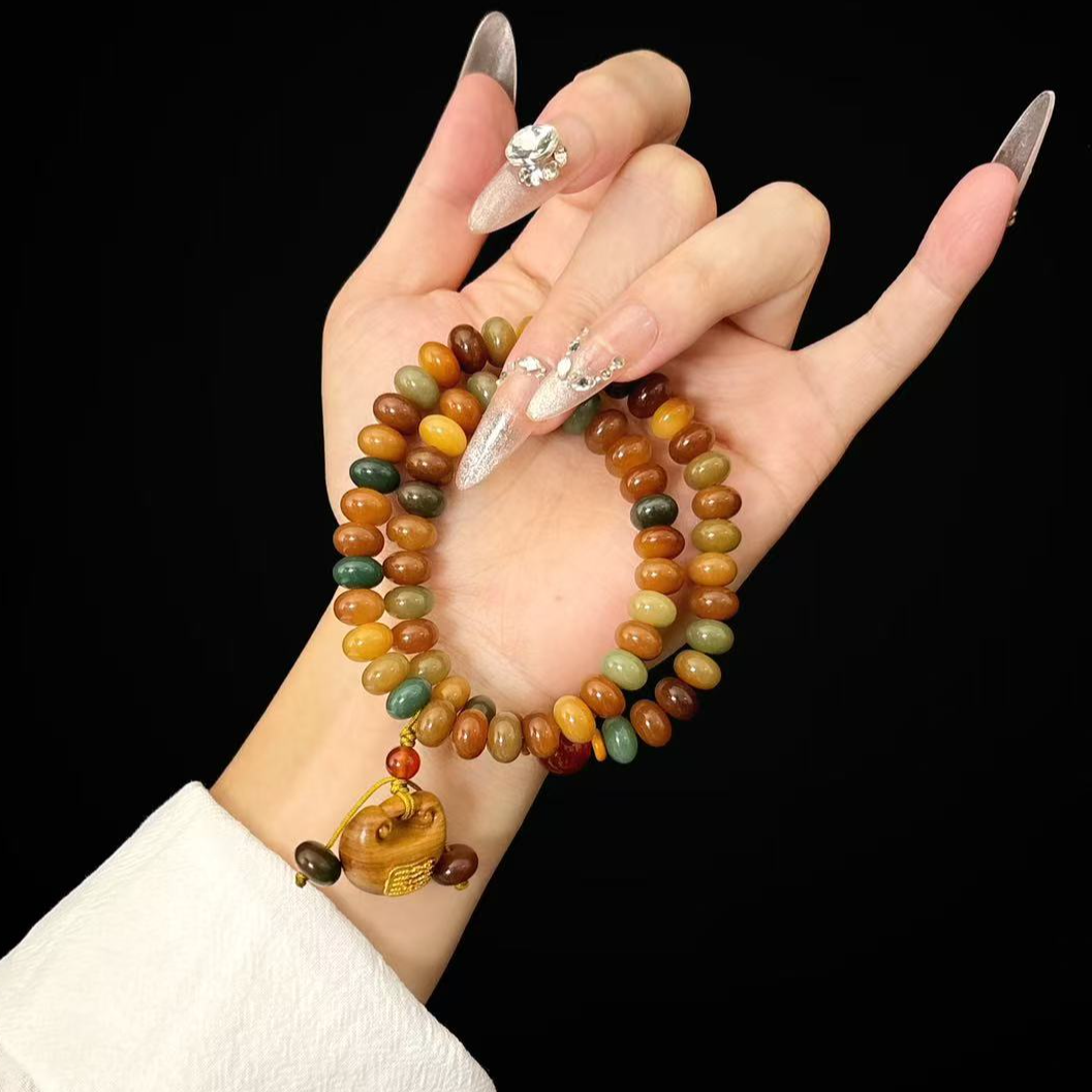 【敦煌手持】6x9算盘珠菩提手持双圈手串