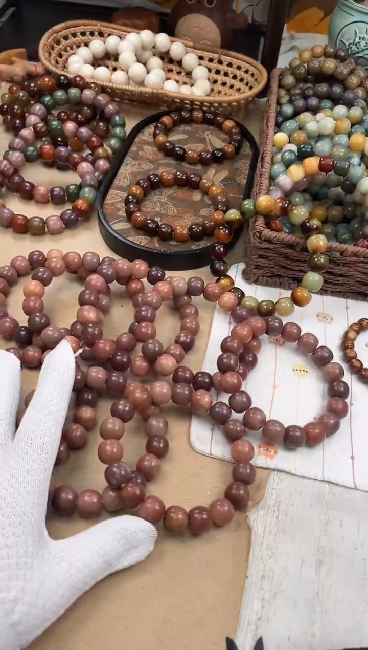 手串菩提根/象牙果a610 卡15 干磨微瑕玫瑰