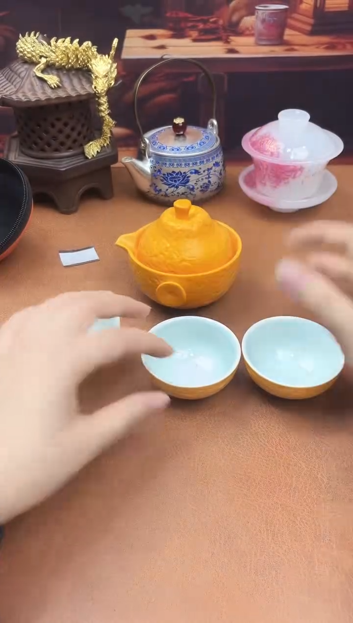 陶瓷茶具摆件旅行套组