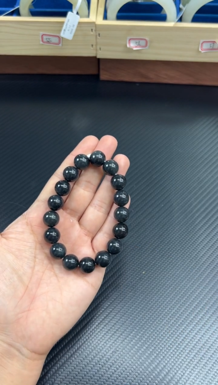 未镶嵌手串和田玉若羌毛毛矿微色差卡12QM 