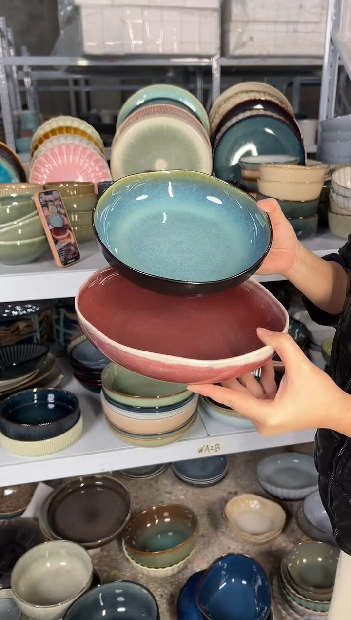 陶瓷外贸尾货瑕疵满20包邮X2深盘组合H5B/WM