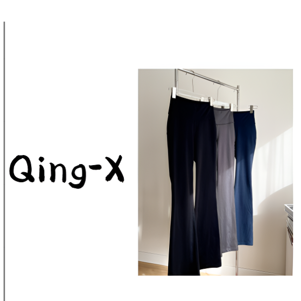 QING MU 时尚修身微喇裤