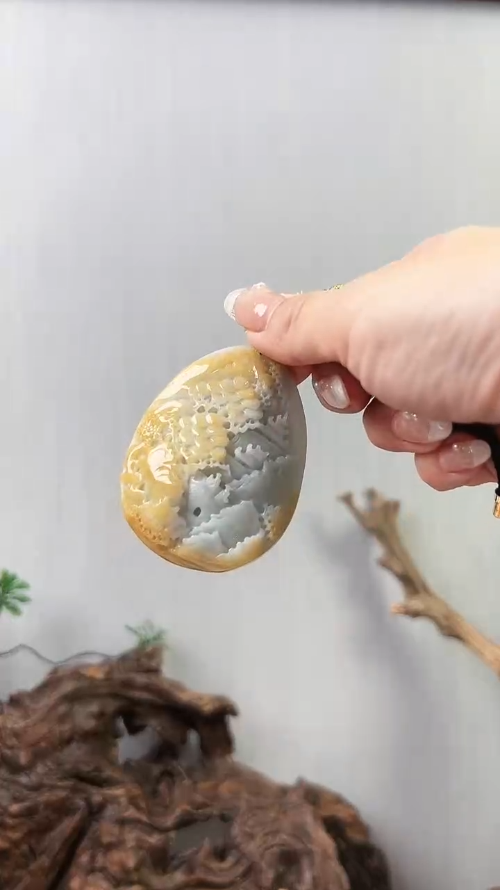 【闪购商品】翡翠颈饰未镶嵌山水