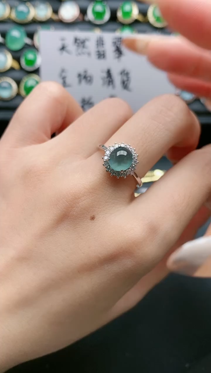 【闪购商品】翡翠戒指银S925镶嵌1111111