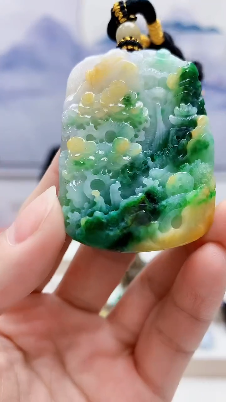 未镶嵌定制翡翠5060lr-毛货挂件53