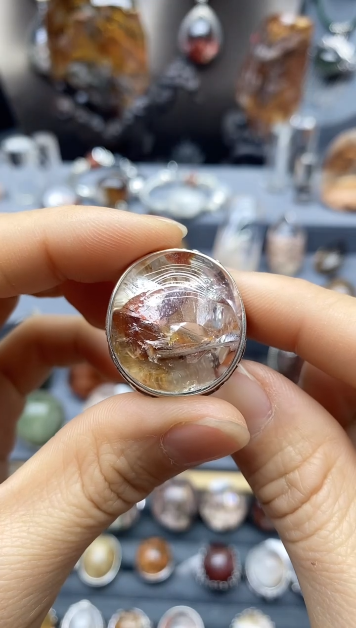 戒指银S925镶嵌水晶水晶水晶