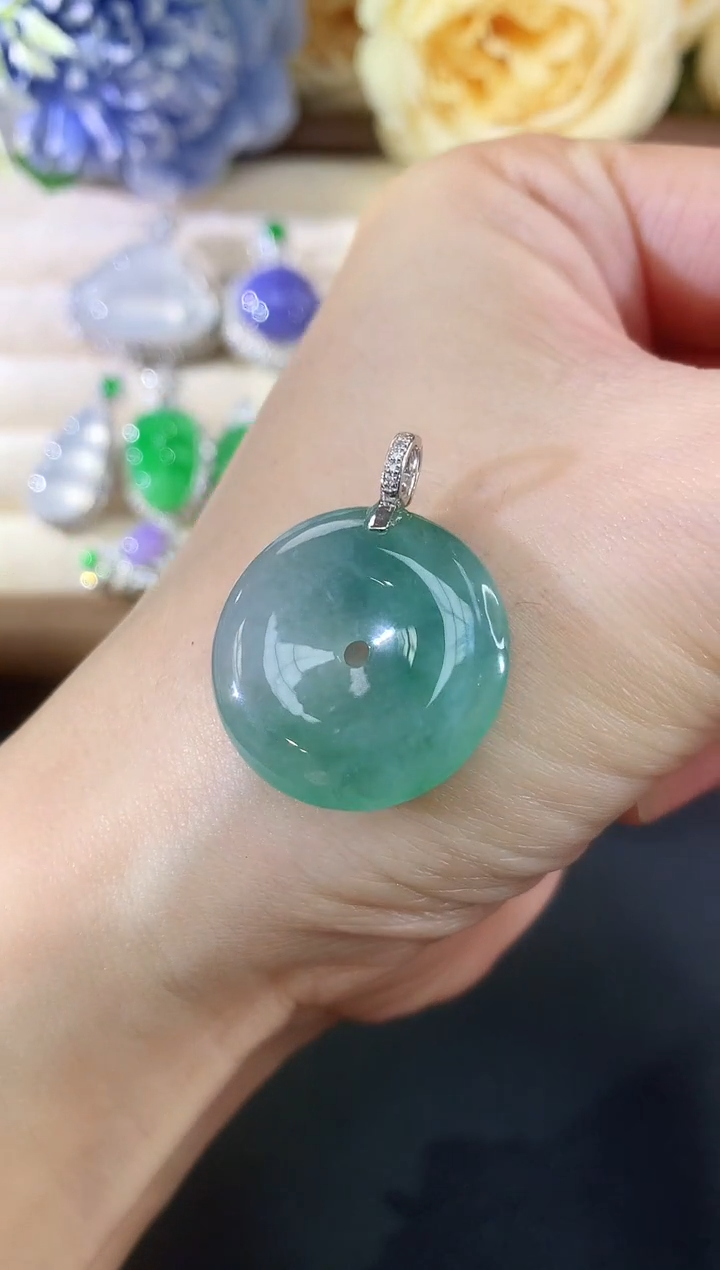 吊坠(不含链)18K金镶嵌翡翠13|880