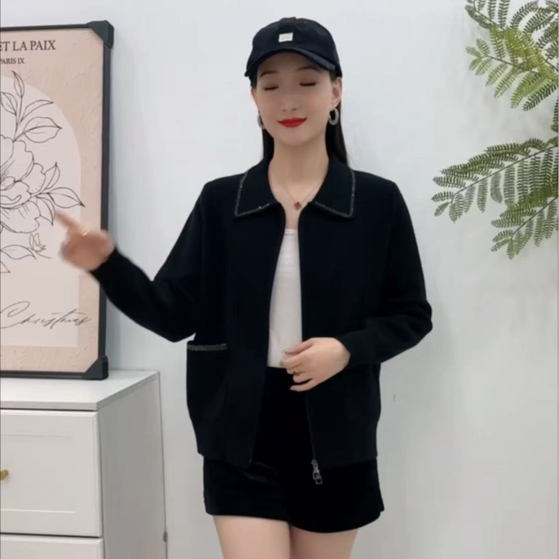 9961春季双拉链翻领小外套