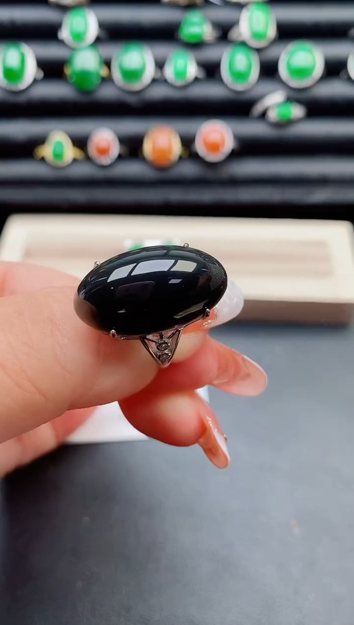 【闪购商品】翡翠戒指银S925镶嵌508000