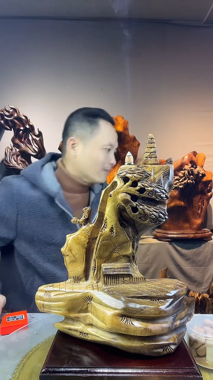 金丝楠工***哥小叶桢楠随行摆件37