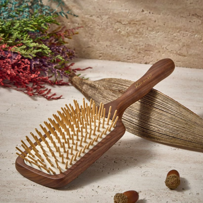 A FAS级北美黑胡桃气囊梳按摩解痒舒缓头皮白榉钢针梳          