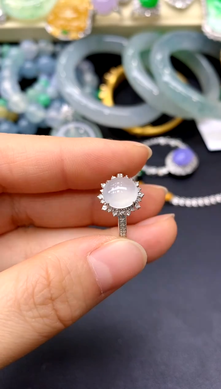 18K金镶嵌戒指翡翠347-中国好珍宝