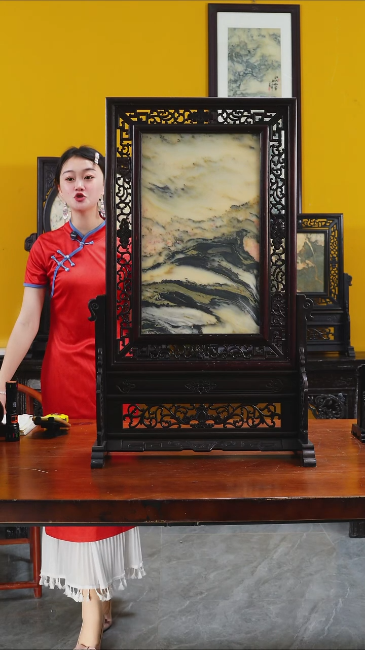 石材天然大理石画摆件