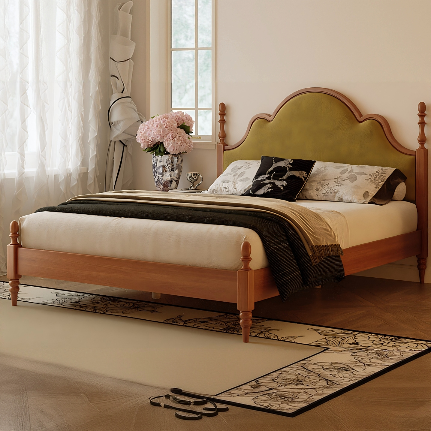 S351#190*210*125cm实木床【不包安装】库存尾货（三楼）3602