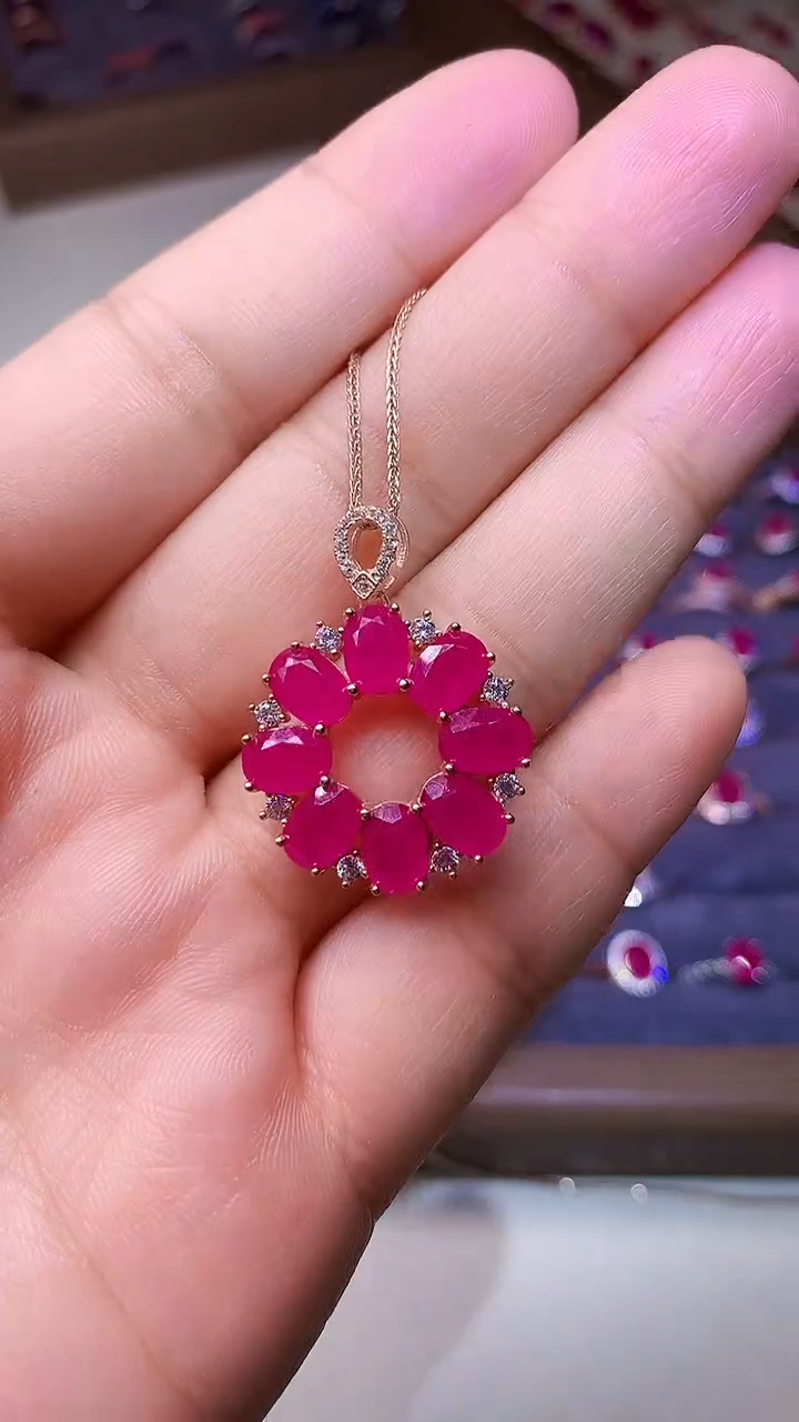 【闪购商品】红宝石颈饰银S925镶嵌000