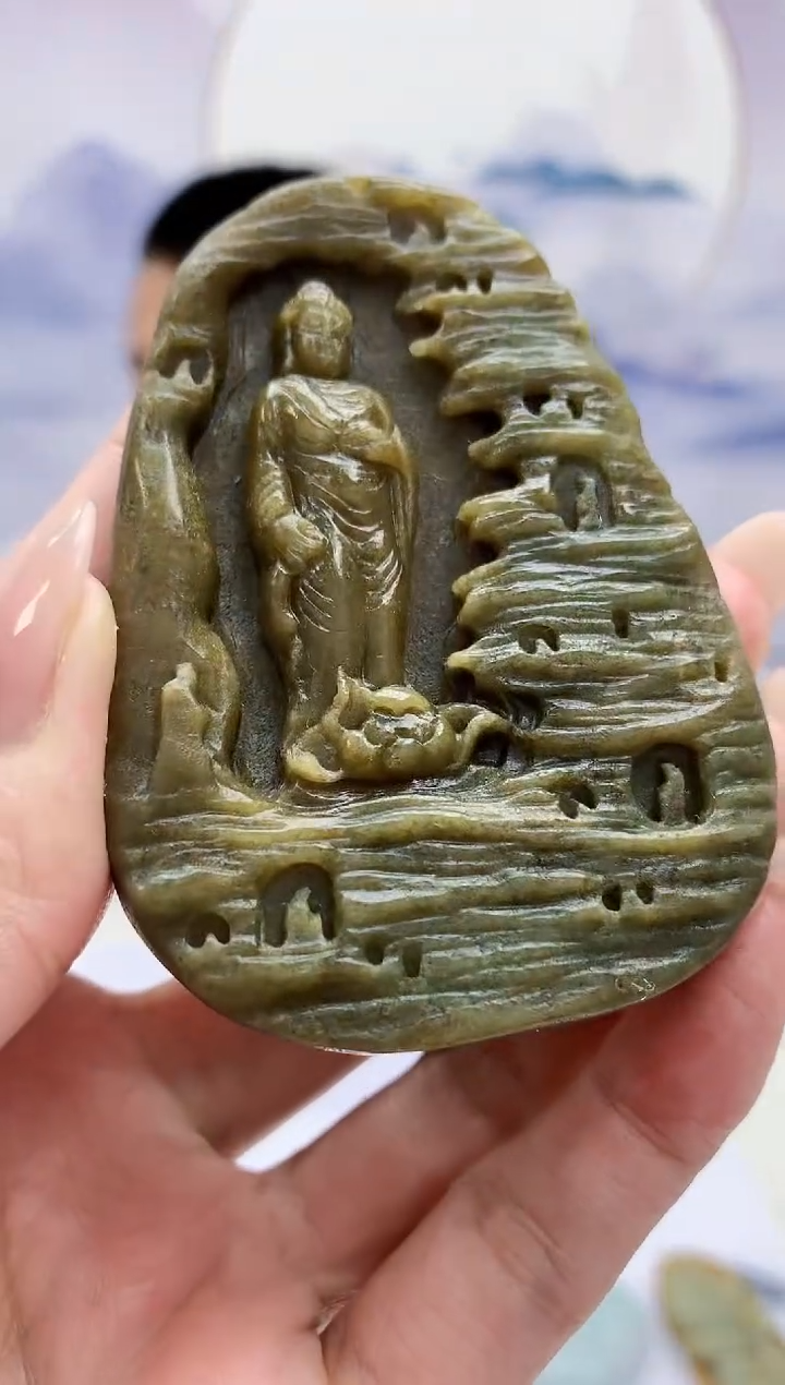 【闪购商品】定制翡翠未镶嵌4812MM-毛货挂件66