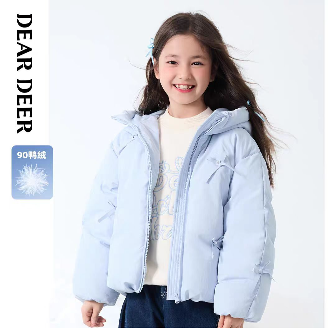 【门店同款】迪迪鹿童装女童2024冬季新款加厚保暖面包服羽绒外套