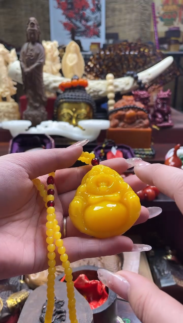 【闪购商品】蜜蜡颈饰未镶嵌黄蜜原弥勒