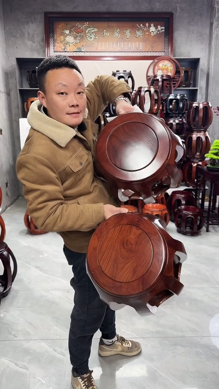 【闪购商品】花梨木类家具花梨大号一对  胡桃色