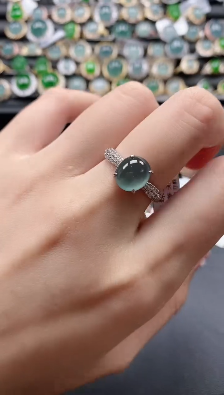 【闪购商品】翡翠戒指银S925镶嵌51511