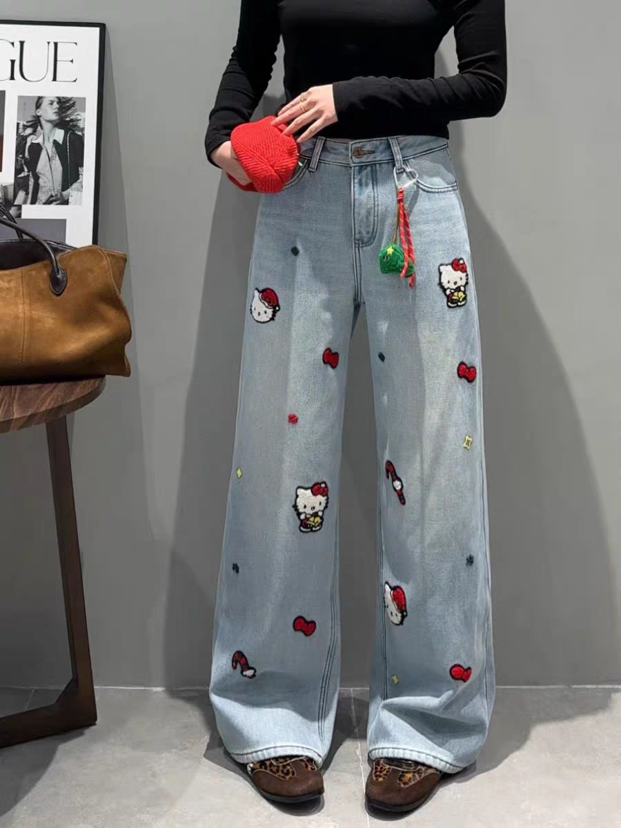 89655  欧货猫咪牛仔裤