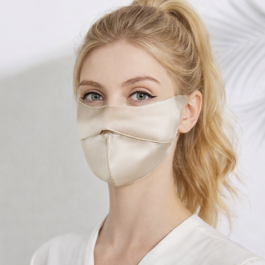 100%桑蚕丝双层立体  透气口罩 高颜值100%蚕丝 双面真丝男女同款