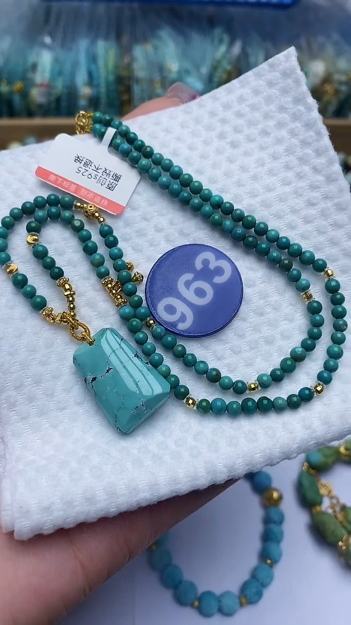 【闪购商品】绿松石项链银S925镶嵌963