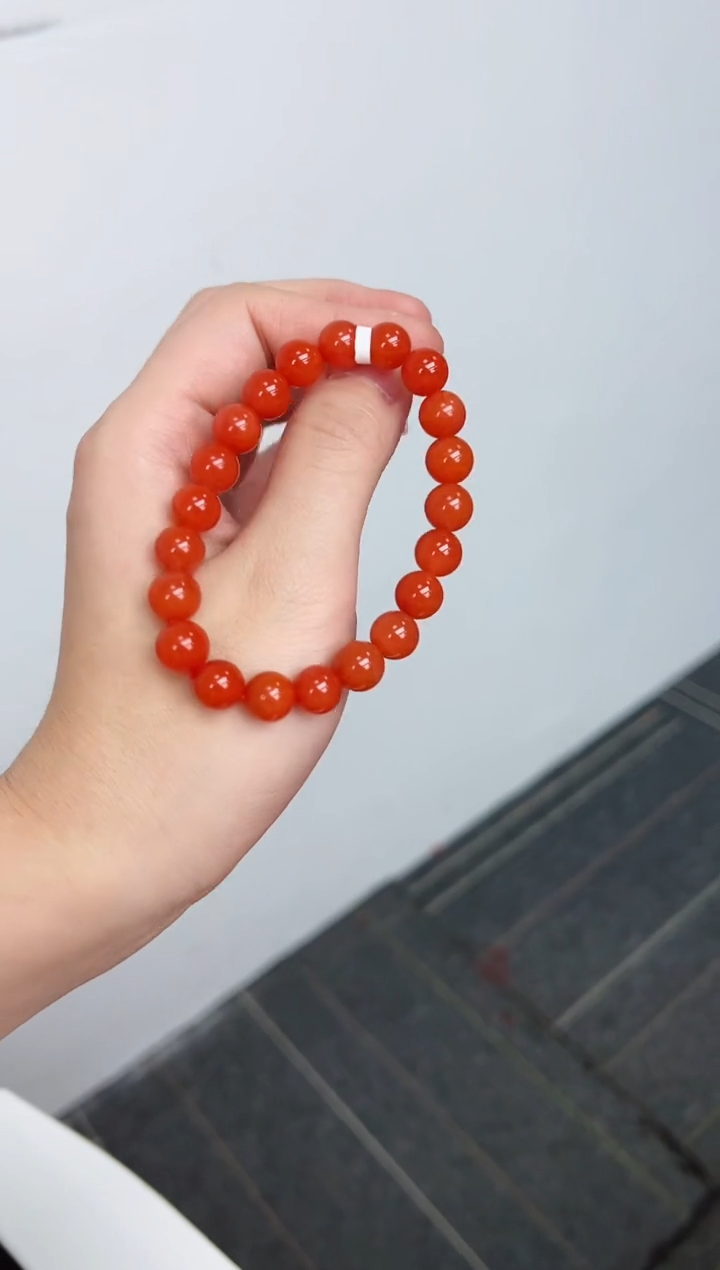 【闪购商品】南红玛瑙手串未镶嵌滴水洞亮光高品9+一条