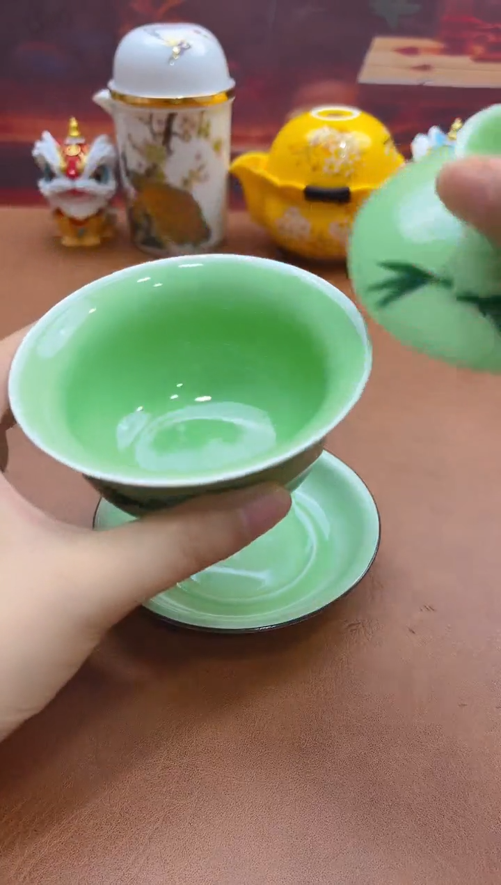 陶瓷茶具摆件旅行套组