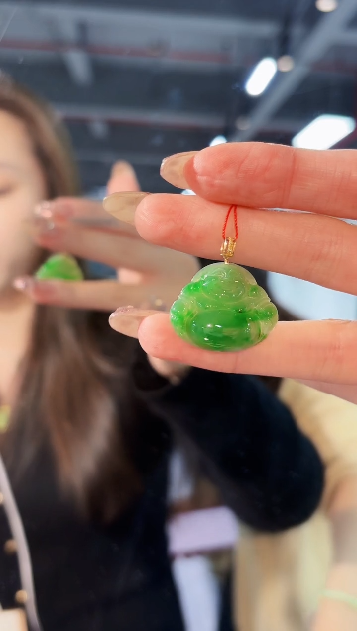 【闪购商品】翡翠颈饰18K金镶嵌缅料A货/支持复检/一件