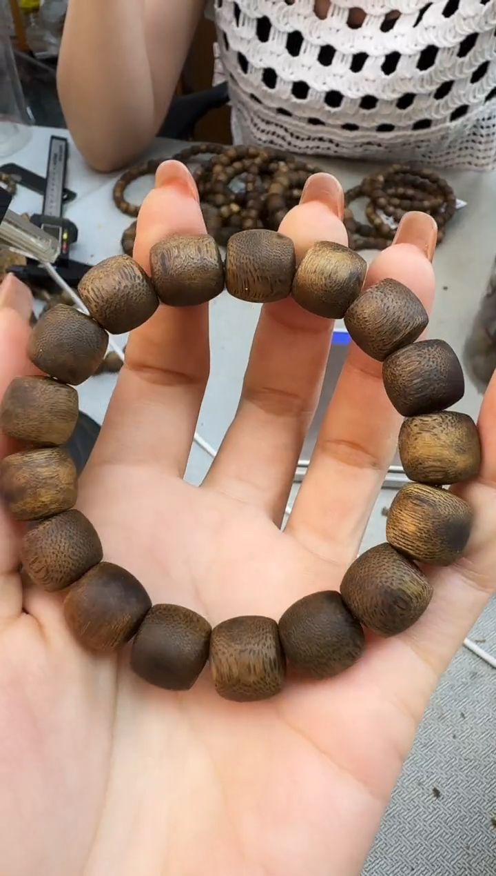 手串沉香1320白奇沉浮鼓珠单圈多样性发一