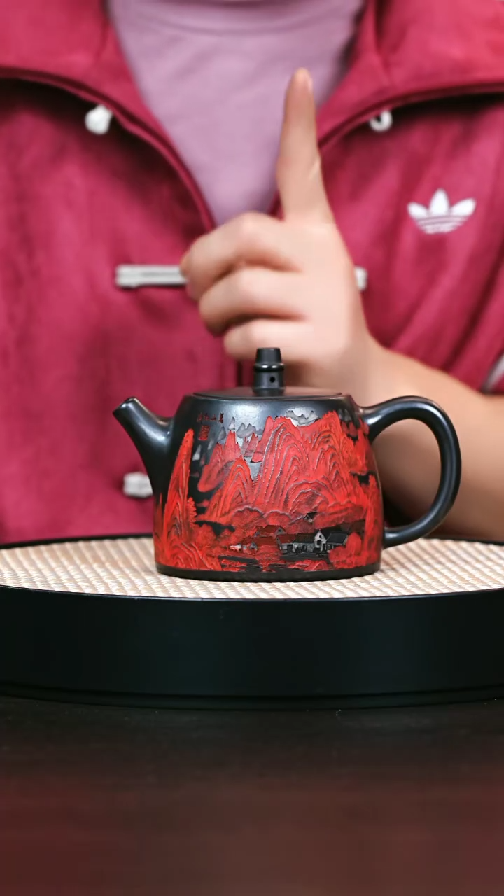 茶壶紫砂土骨石黄万山红遍汉铎400cc