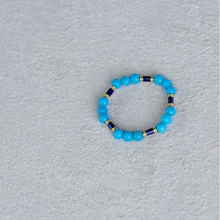 【闫闫专属】安曼博18K金美松烧蓝戒指(2.5-3mm) BJH0028A