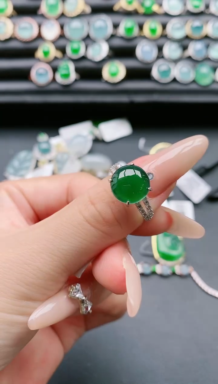 【闪购商品】翡翠戒指银S925镶嵌1111111
