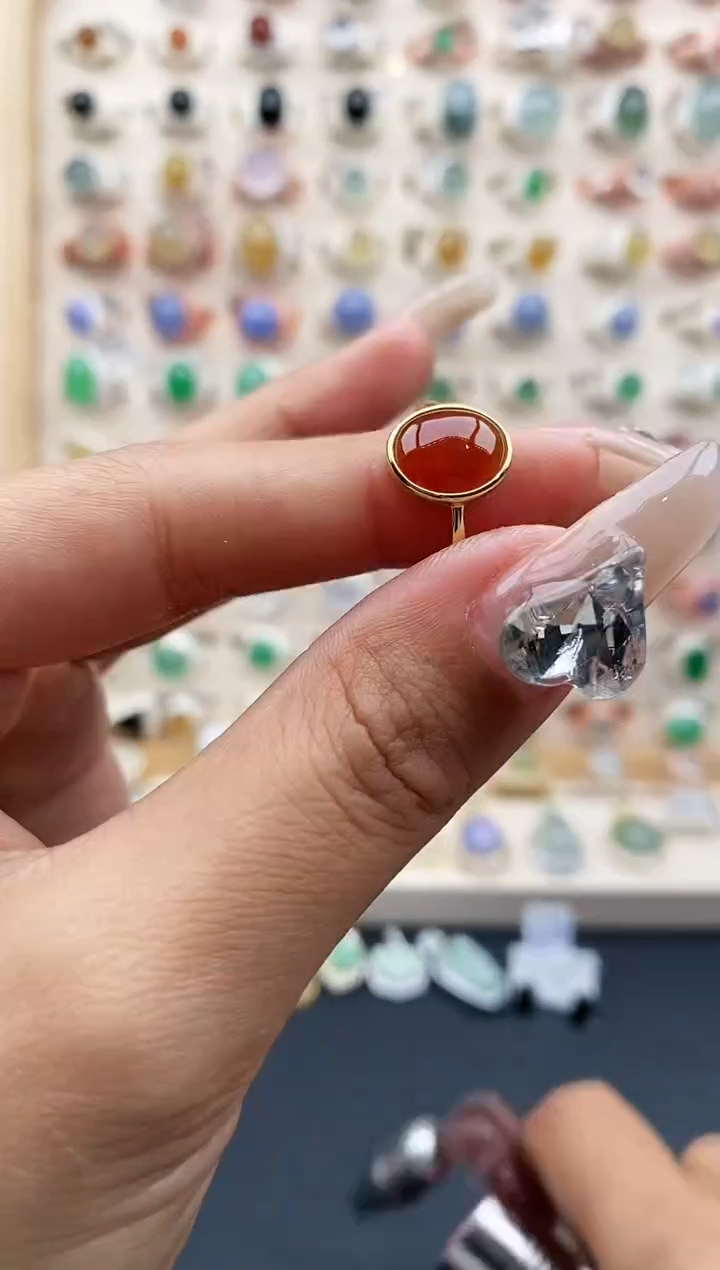 【闪购商品】翡翠戒指银S925镶嵌缅甸天然A货翡翠333  4+4